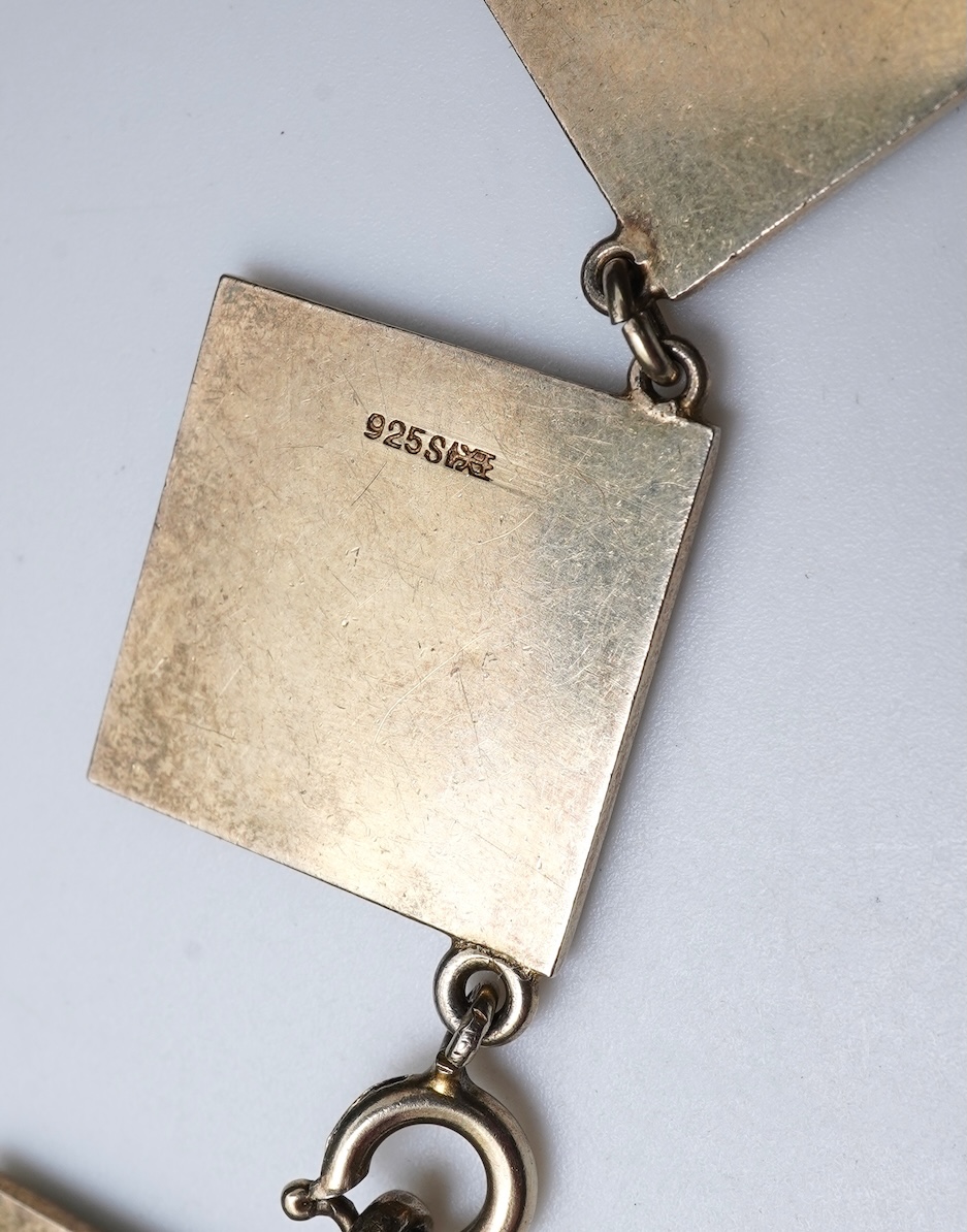 A silver and enamel necklace, Scandinavia, mid 20th century